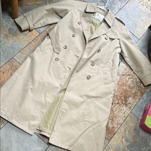 London Fog Double-Breasted Beige Trench Coat
